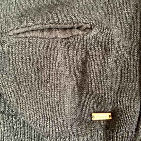 Roots Linen Blend Sweater with Hood, Size L, Black Color - Picture 4 of 7